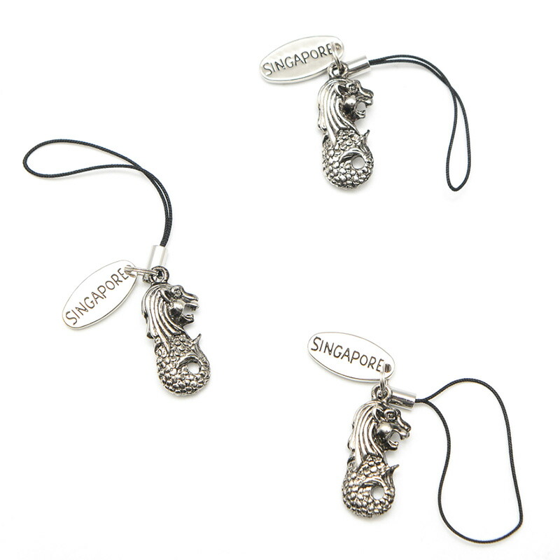 楽天市場】Pewter ピューター マーライオンストラップ 3個セット 根付