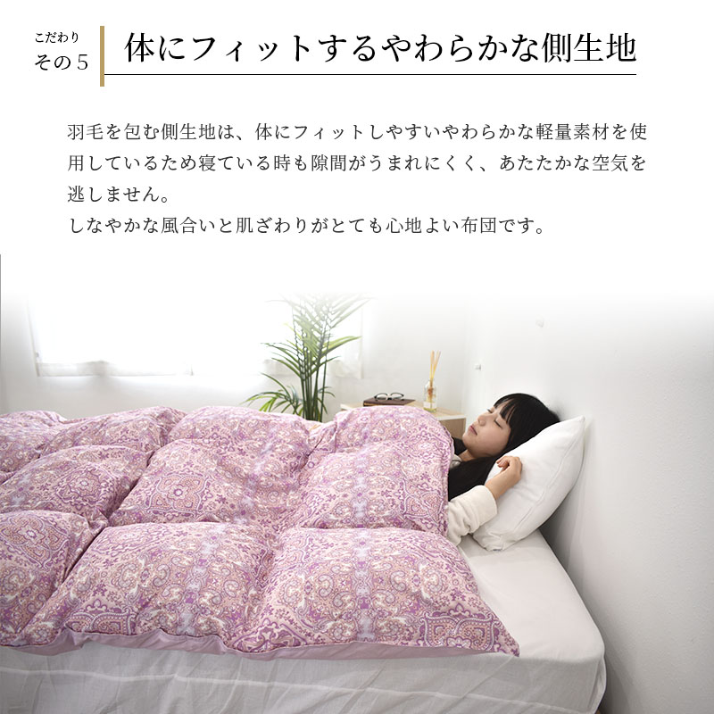 楽天市場】羽毛布団 ダブル 西川 ダウン85％ 1.7kg 布団カバー・収納