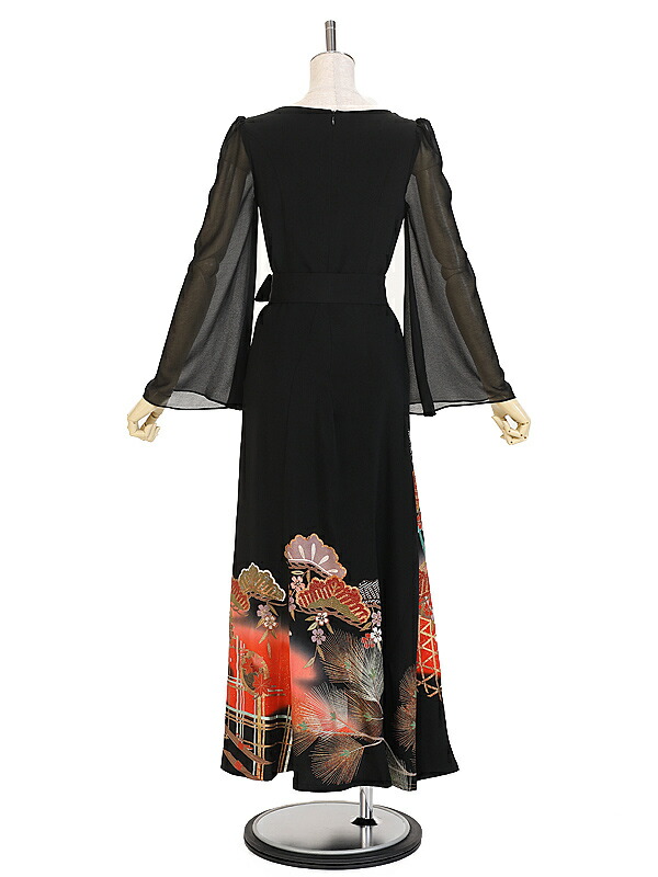 楽天市場】【レンタル】留袖ドレス 黒7号 正絹 ワンピース 菊 垣根