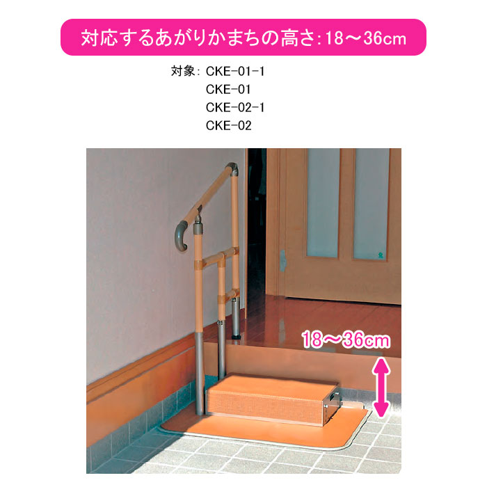 楽天市場】玄関用手すり あがりかまち用 たちあっぷ 片手すり CKE-02