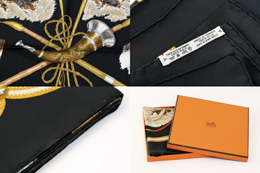 楽天市場】エルメス カレ 90 大判スカーフ LE LAISSER COURRE 猟犬