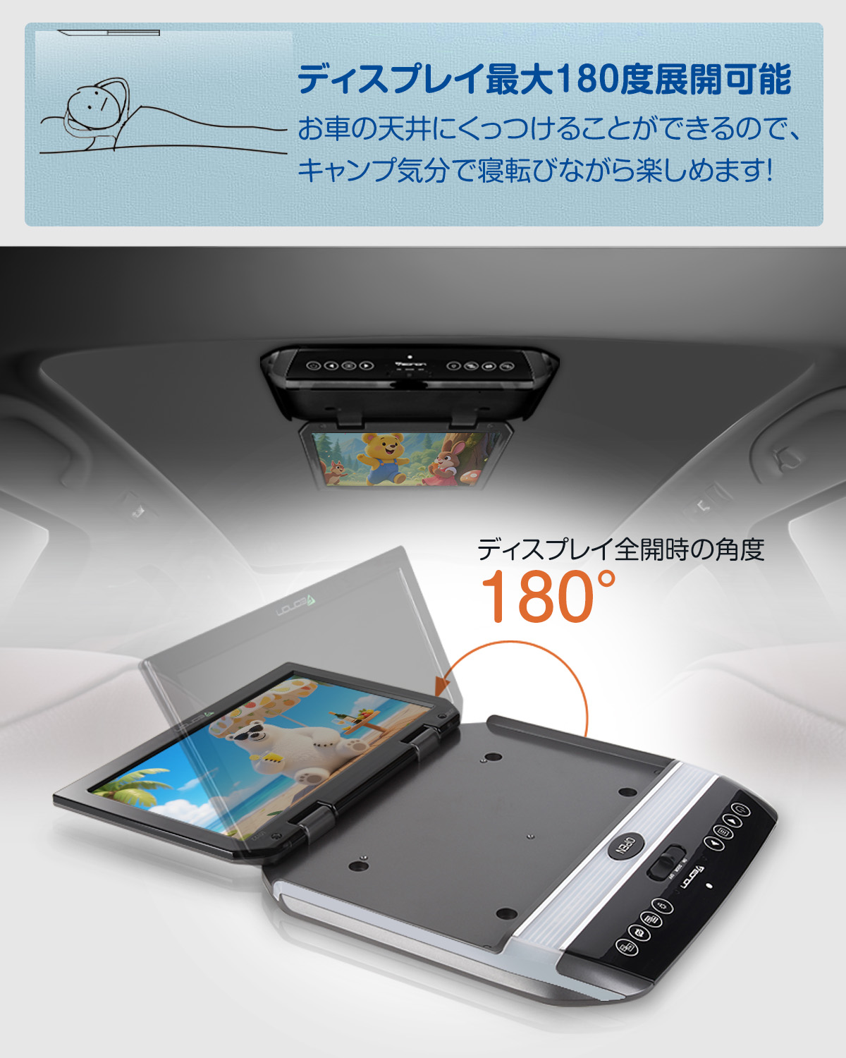 楽天市場】フリップダウンモニター 10.1インチ 薄型 軽量 リア