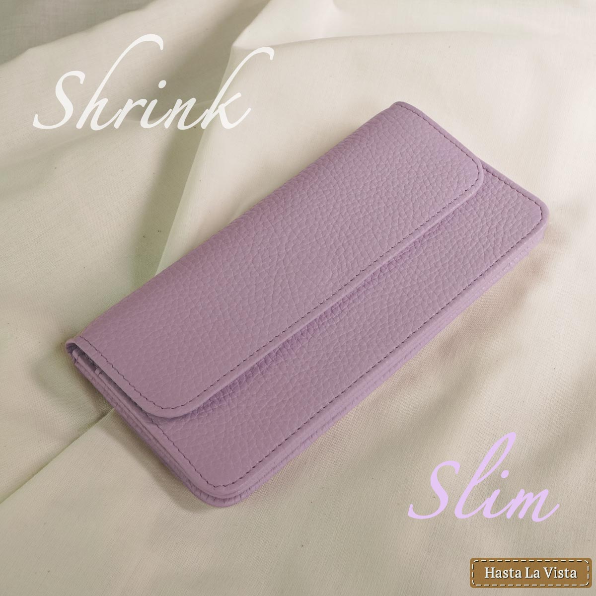 楽天市場】本革 長財布 薄型 スリム ラベンダー 水色 かぶせ 財布