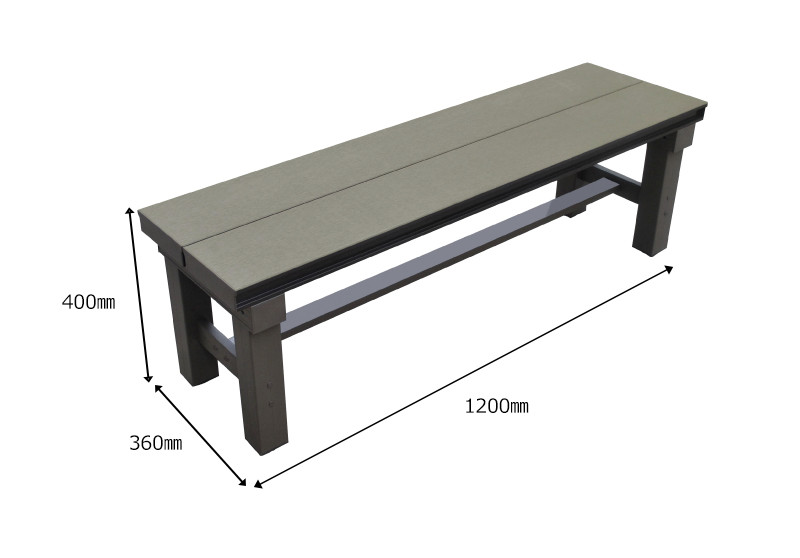 楽天市場】＼スーパーSALE☆半額!／人工木 アルミ ベンチ T型 1236