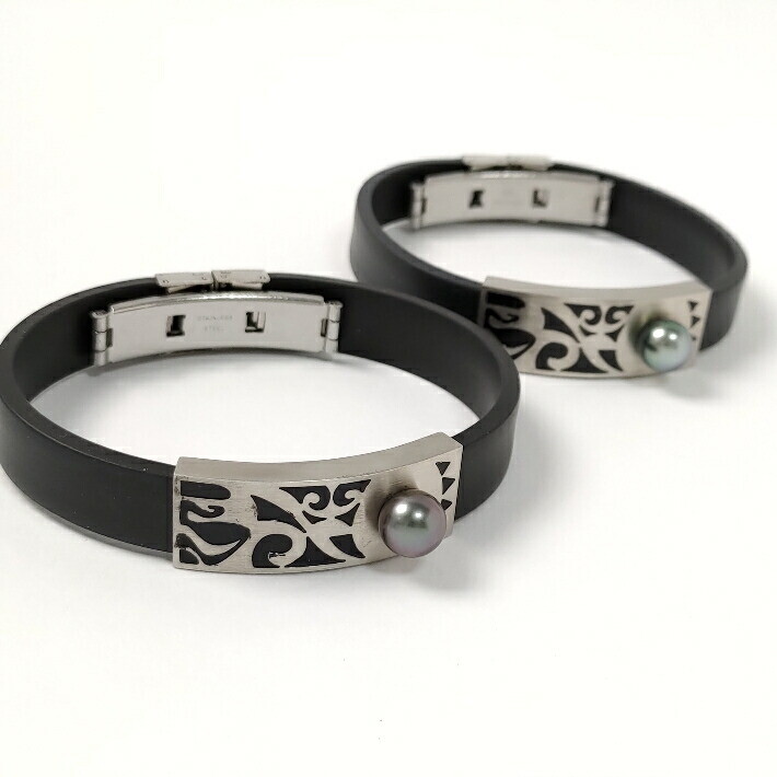 楽天市場】タヒチ産 黒蝶真珠 ブレスレット タトゥー プレート メンズ
