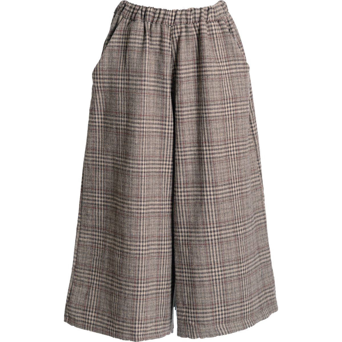 楽天市場】グレンチェック ワイドパンツ（カラーブラウン
