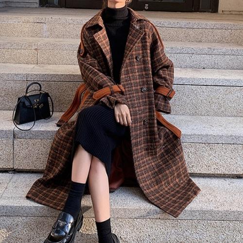 楽天市場】チェック コート チェスターコート 柄 韓国 茶色 ブラウン