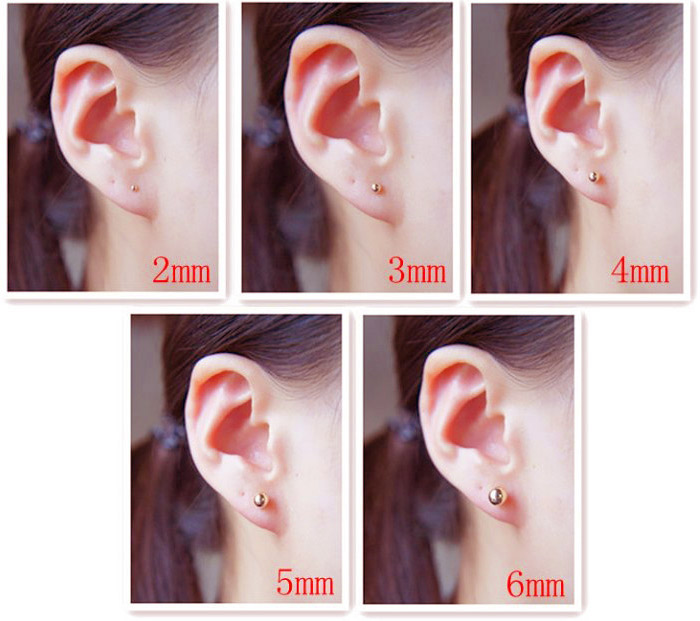 楽天市場】丸玉ピアス 18k 日本製 3mm 3.5mm 4mm 丸玉 ピアス 丸玉 K18