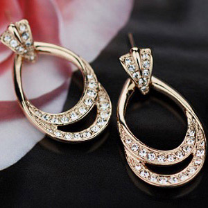 楽天市場】フープピアス スワロフスキー レディース 18金GP 18k スワロ