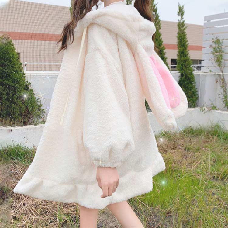 楽天市場】 可愛い うさ耳 フード付き レディース 送料無料 フェイク