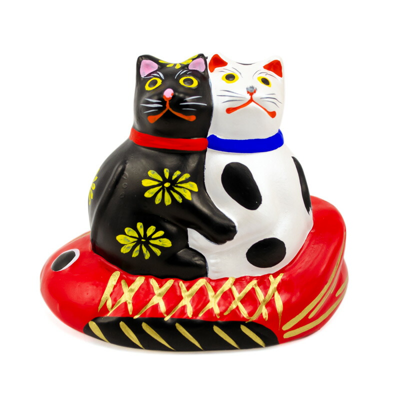 楽天市場】堤人形 つつみのおひなっこや 鯛のり寄り添い猫 約6.5cm 和