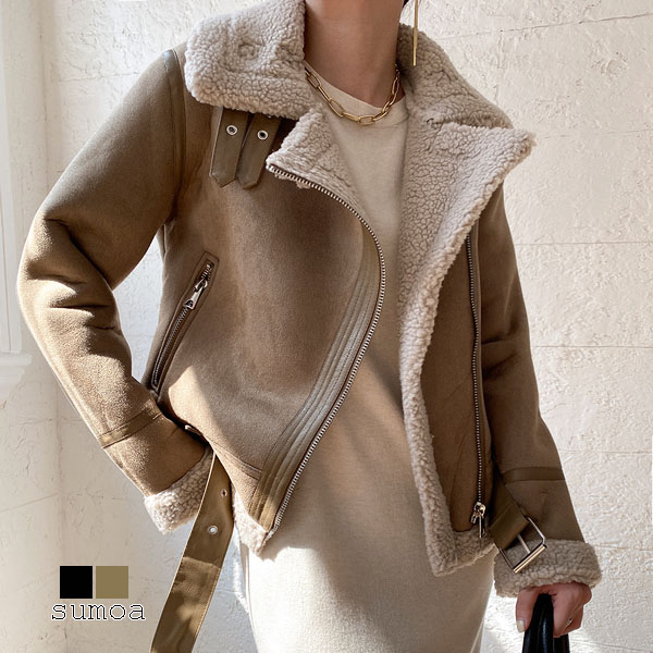 楽天市場】ボアジャケット フェイクムートン ムスタンコート フライト