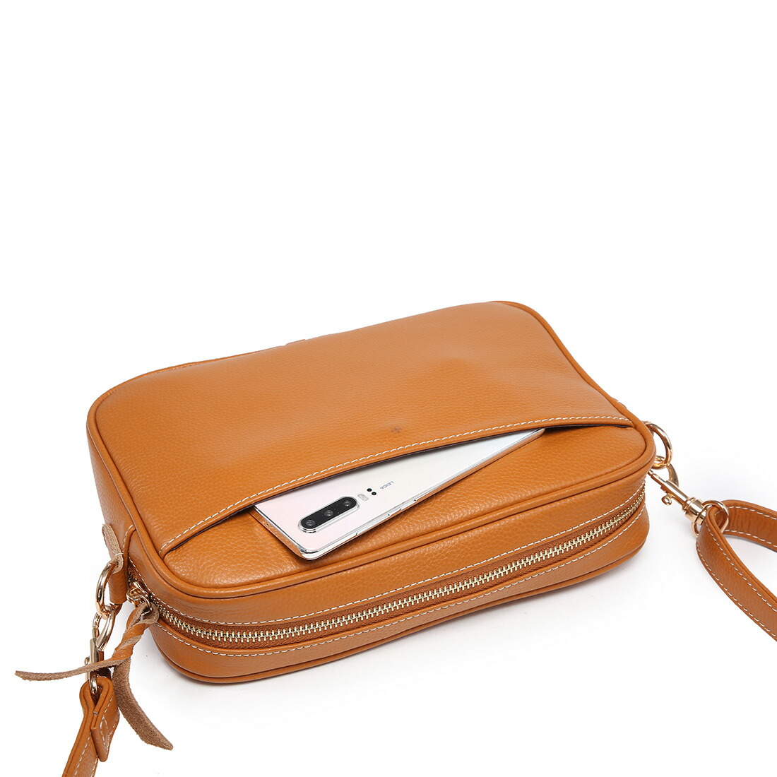 楽天市場】ショルダーバッグ 本革 キャメル ミニショルダー スクエア