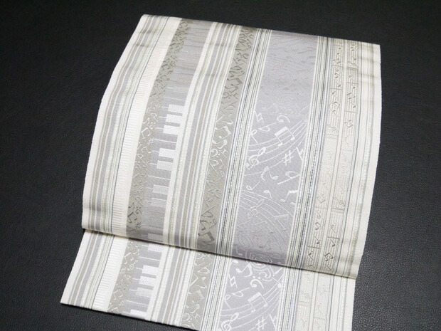 楽天市場】博多織 黒木織物謹製 博多帯 正絹 音楽柄 音符 ピアノ 鍵盤