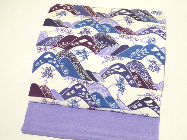 楽天市場】＜和染紅型 栗山吉三郎 浜ちりめん染帯＞＜遠山文様＞栗山