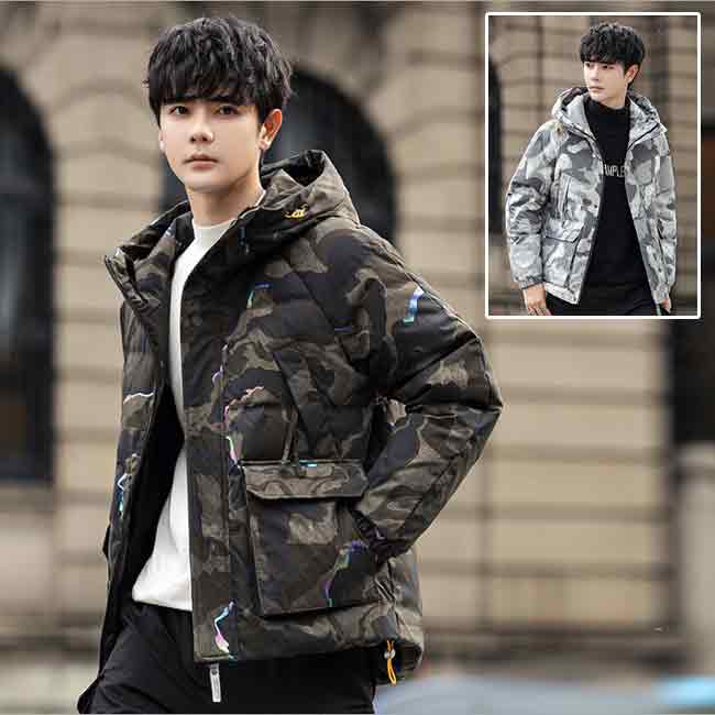 楽天市場】ダウンジャケット 冬服 メンズ コート 迷彩柄 ブルゾン