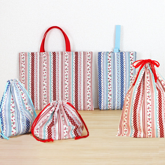 入園入学前700円お値下げ⭐︎】 入園入学グッズ7点セット◇苺レッド