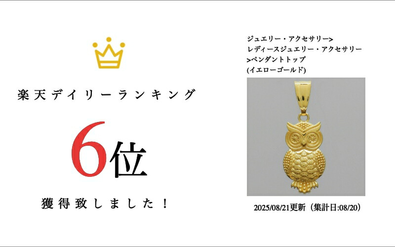 楽天市場】K18 ペンダントトップ フクロウ 18金 イエローゴールド 国産