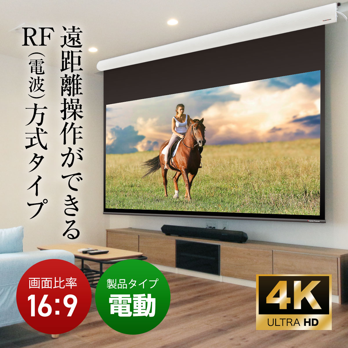 楽天市場】大型電動スクリーン 110インチ 吊り下げ シアターハウス