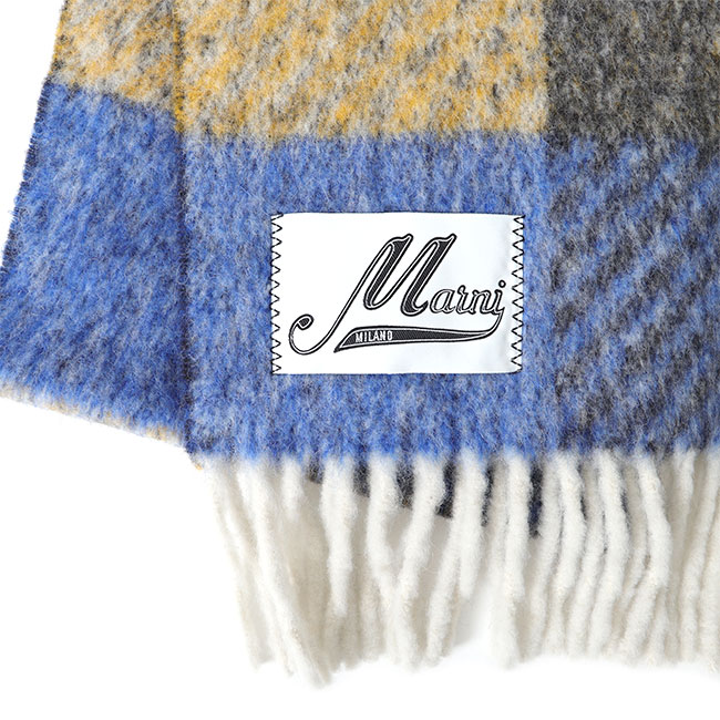 楽天市場】MARNI マルニ アルパカ チェック ラベルロゴ マフラー