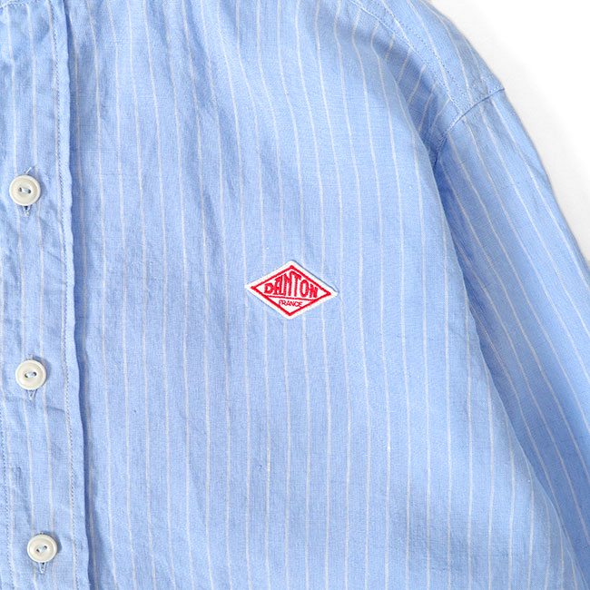 楽天市場】DANTON ダントン リネン ストライプ バンドカラーシャツ JD