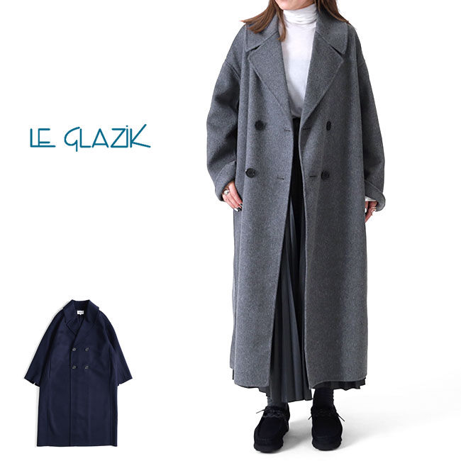楽天市場】LE GLAZIK ルグラジック ウール ダブルブレストコート LG