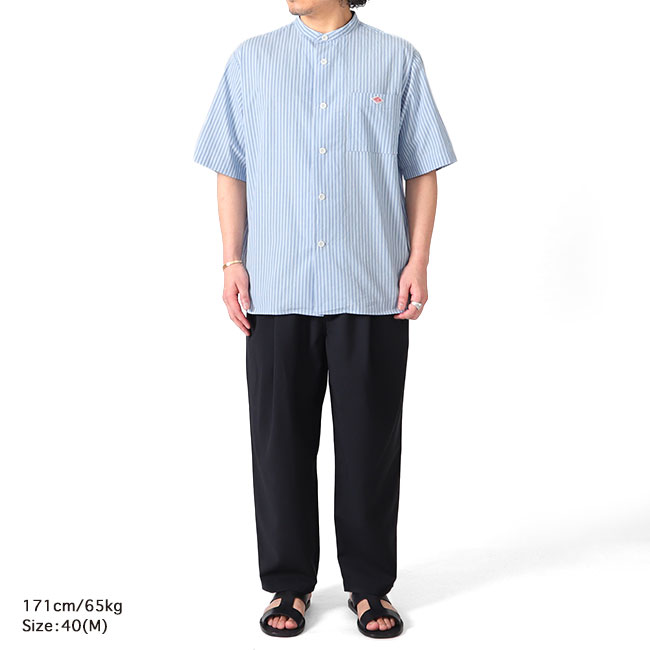 楽天市場】DANTON ダントン コットンリネン ストライプ バンドカラー