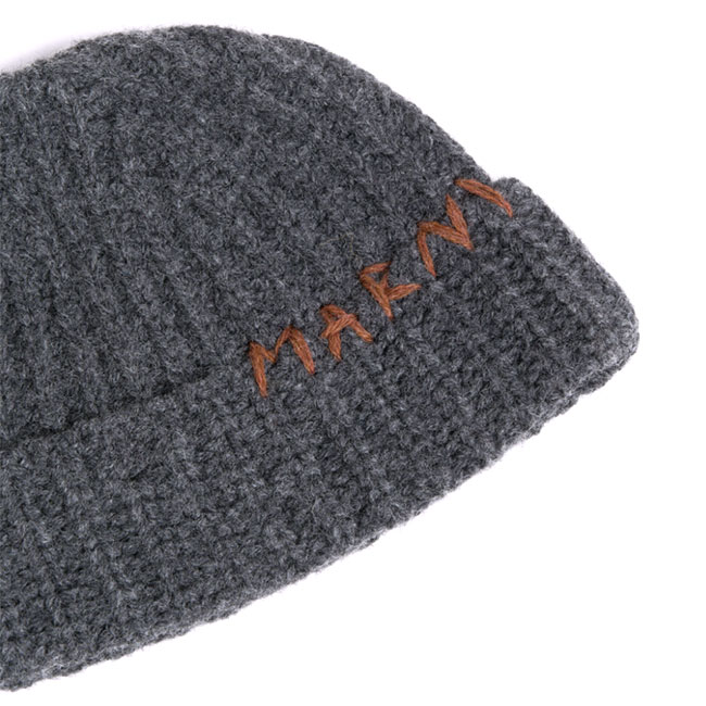 楽天市場】[TIME SALE] MARNI マルニ ロゴ刺繍 ウール ニットキャップ