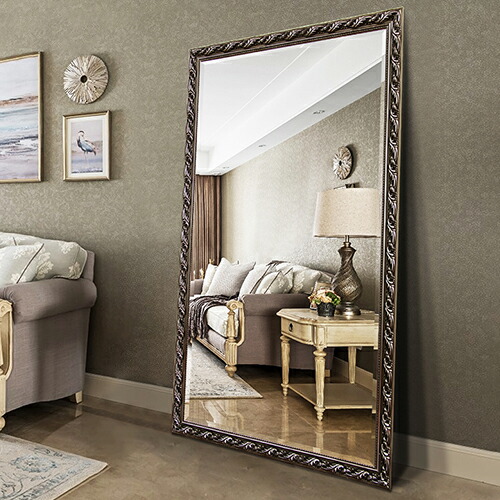 楽天市場】スタンドミラー ゴールド 大幅 ミラー 鏡 全身 優雅 姿見鏡