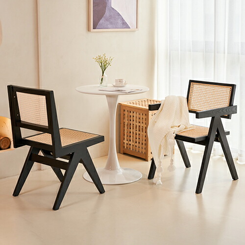 楽天市場】【レビュー特典】ダイニングチェア ラタンチェア 天然木