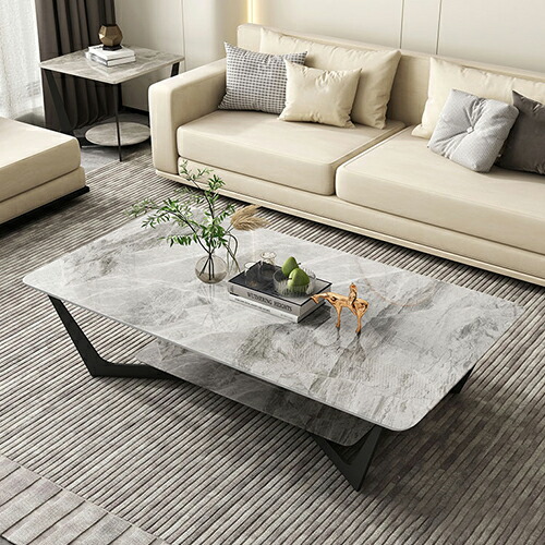 楽天市場】センターテーブル 幅100 幅120 セラミック 白 灰色 大理石風