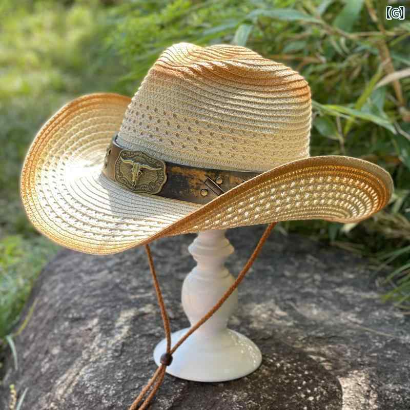 楽天市場】カウボーイハット ストロー 麦わら帽子 ウエスタン