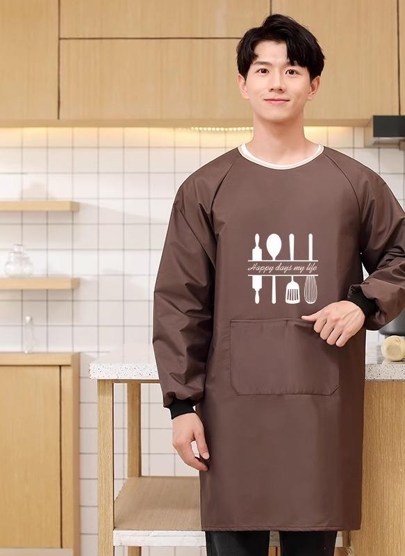 楽天市場】エプロン 長袖 割烹着 おしゃれ 大人 スモック メンズ