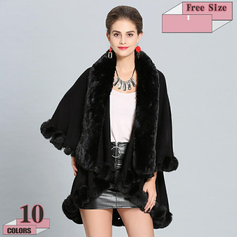 楽天市場】1000円OFFクーポン アウター ポンチョ マント ボレロ ファー