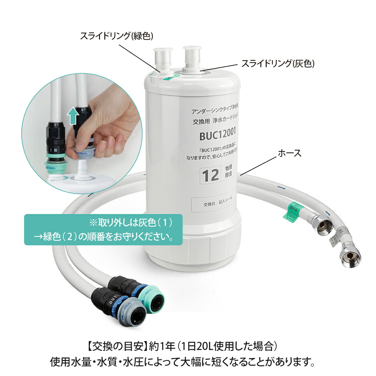 楽天市場】BUC12001 三菱ケミカル クリンスイ ビルトイン浄水器 交換用