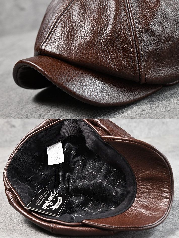 楽天市場】本革 レザー キャスケット ハンチング 帽子 メンズ ☆REVM