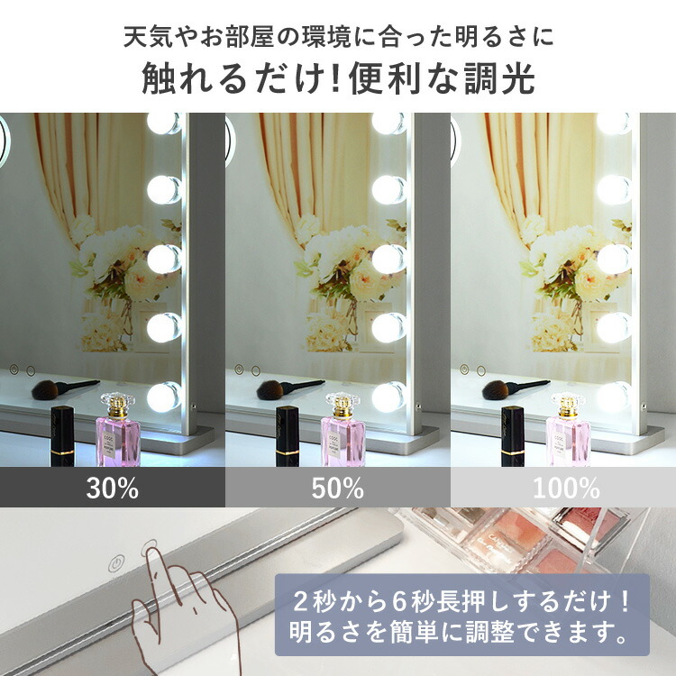 楽天市場】女優ミラー ハリウッドミラー 電球12個 幅52cm 高さ61cm