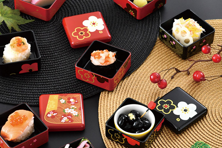 楽天市場】珍味入”HAKOYA ミニお重珍味 角” 華文様梅 ministyle
