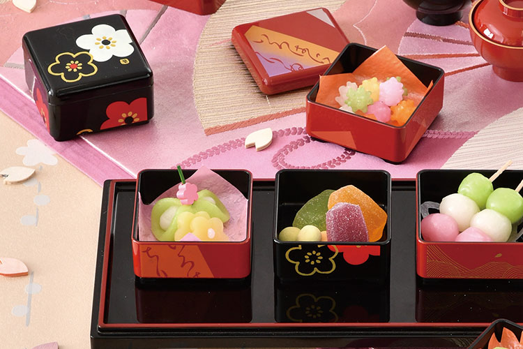 楽天市場】珍味入”HAKOYA ミニお重珍味 角” 華文様梅 ministyle