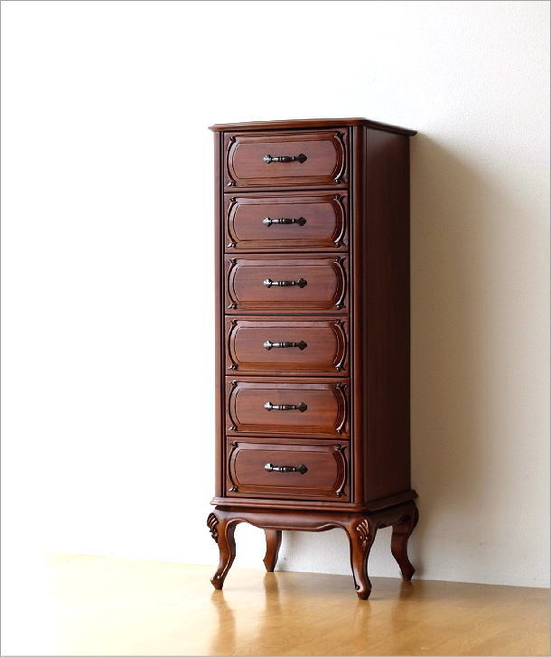 楽天市場】チェスト 6段 マホガニー 無垢材 アンティーク風 猫脚 猫足