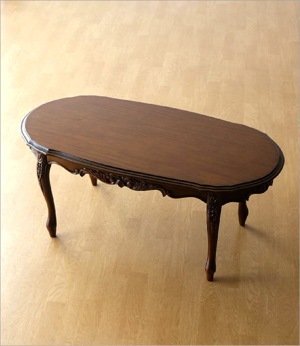 ◇猫脚•アンティーク◇ オーバルセンターテーブル ローテーブル カフェ