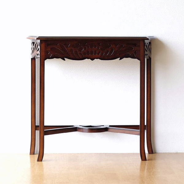 楽天市場】マホガニー無垢材コンソールテーブル 木製 花台