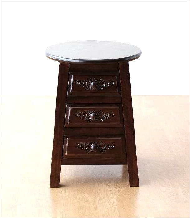 楽天市場】スツール アンティーク調 木製 収納 丸 椅子 花台 玄関