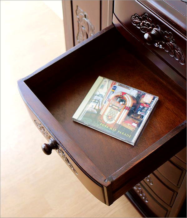 楽天市場】アンティーク調キャビネット 木製 サイドボード リビング