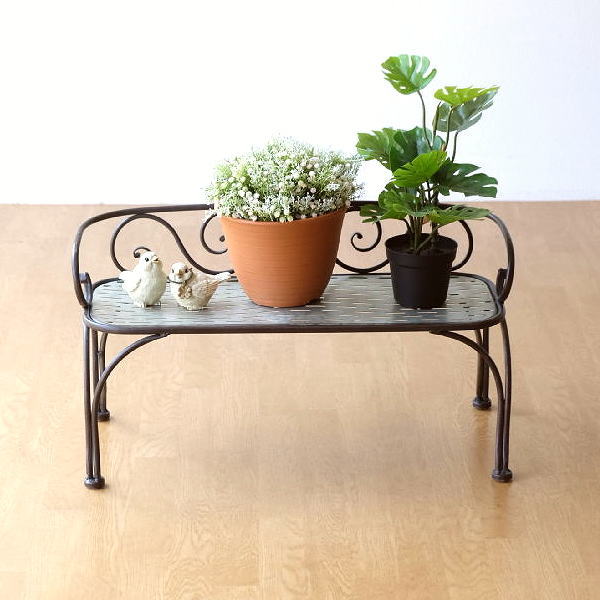 楽天市場】花台 ベンチ フラワースタンド アイアン おしゃれ スチール