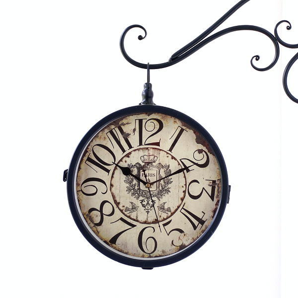 楽天市場】両面時計 おしゃれ 掛け時計 壁掛け時計 アイアン