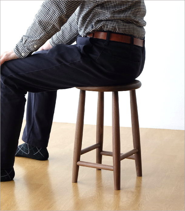 楽天市場】スツール 天然木 無垢材 ウォールナット 木製スツール