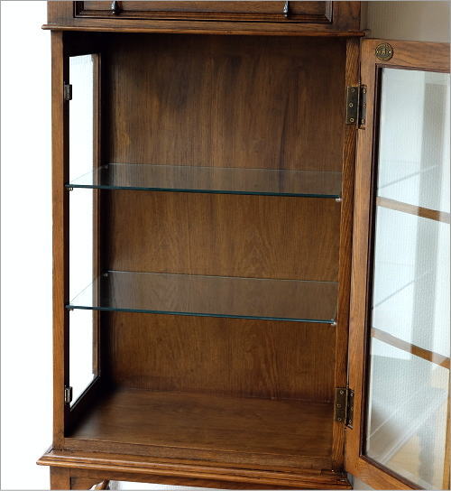 楽天市場】ガラスキャビネット 木製 アンティーク 家具 オーク材 無垢