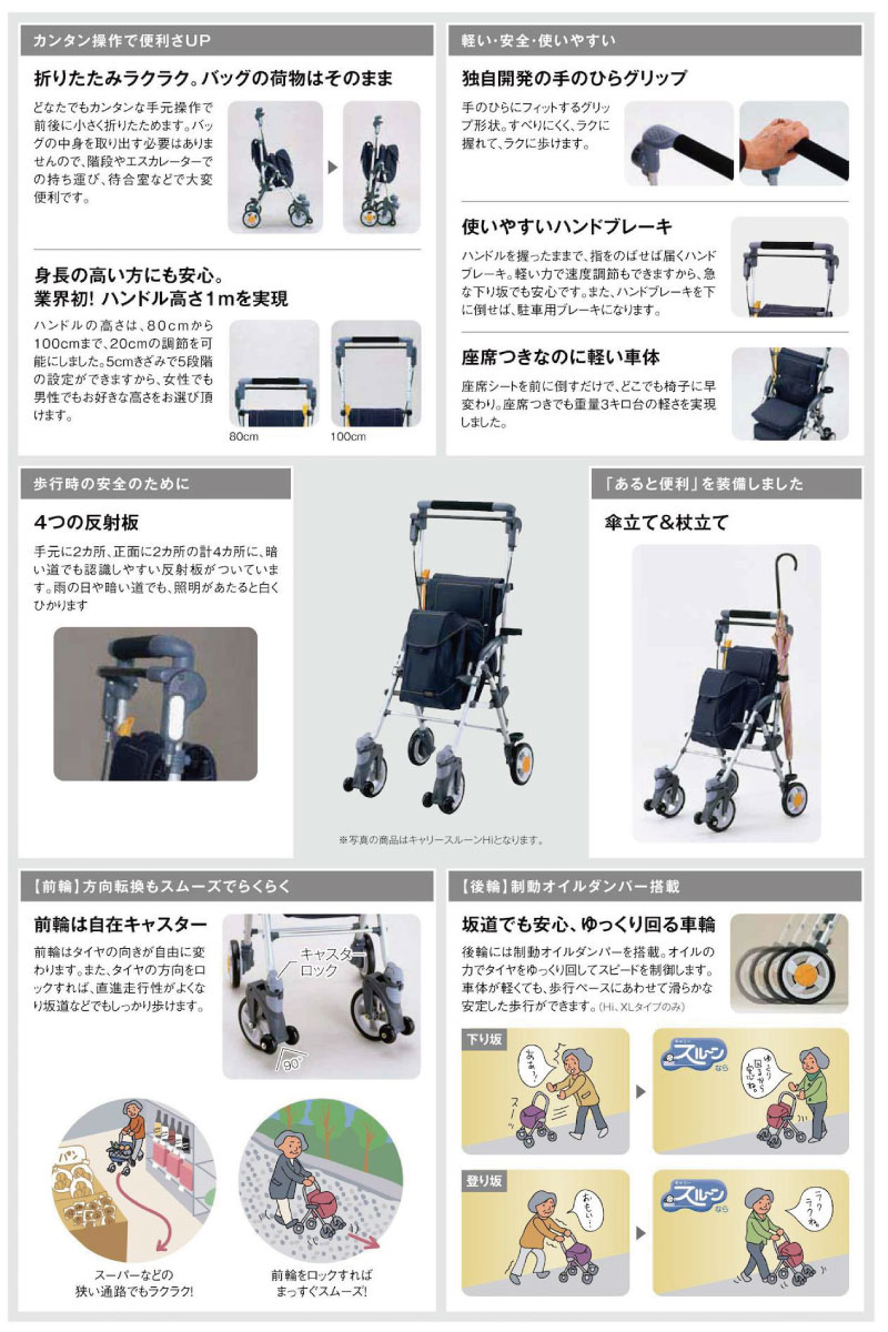 楽天市場】シルバーカー 軽量 シンプル コンパクト マキライフテック