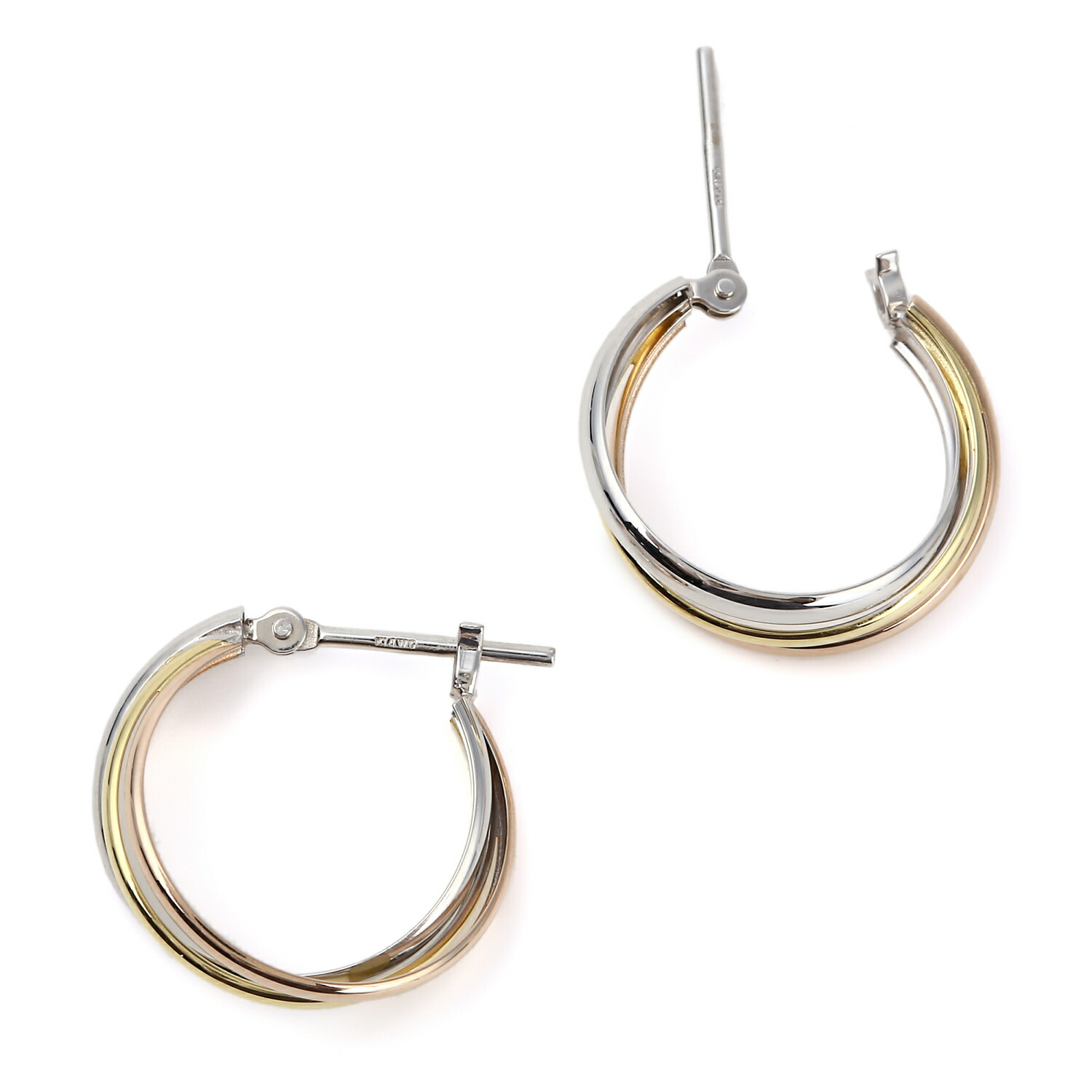 楽天市場】フープ ピアス スリーカラー K18 K14 3色 両耳 ゴールド